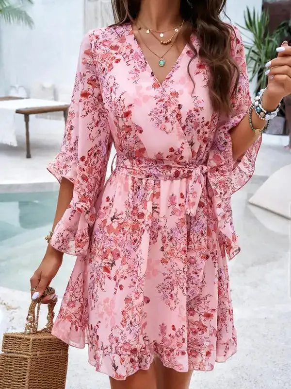 Women’s elegant printed strappy dress