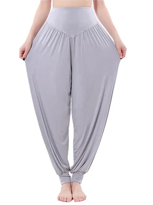 Women's Harem Pants Quick Dry Lightweight High Waist Yoga Fitness Dance Bloomers White Black Purple Modal Winter Sports Activewear Micro-elastic Loose Fit / Athleisure