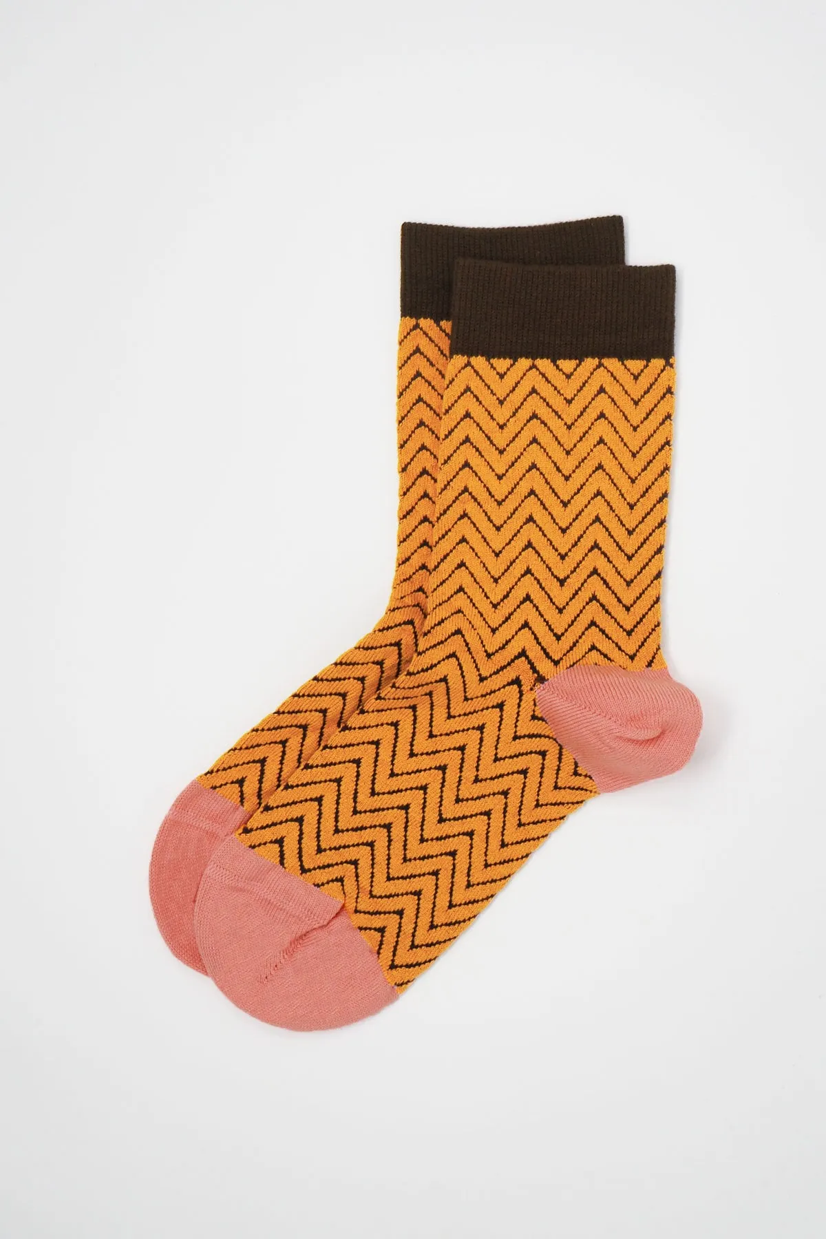 Zigzag Women's Socks - Mustard